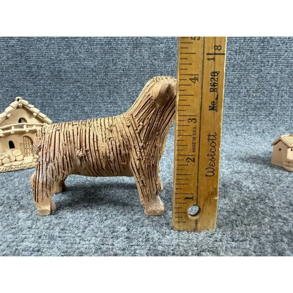 Vintage Handmade Clay Village Figurines Nativity Style Lot